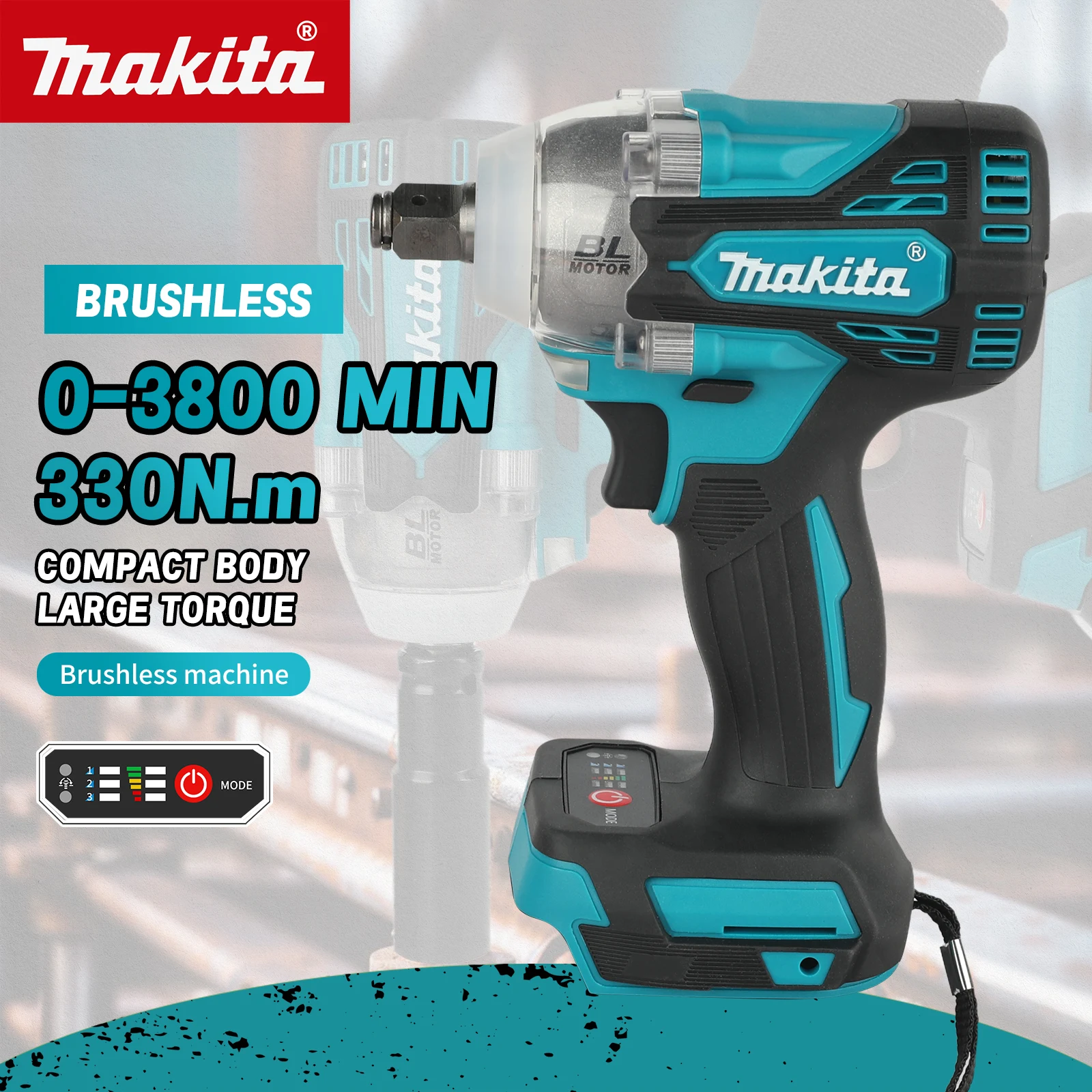 Makita Drill Dtw300 - เครื่องขันน็อตแบบใช้แบตเตอรี่ Makita DTW300 พร้อมไฟ LED ในตัว