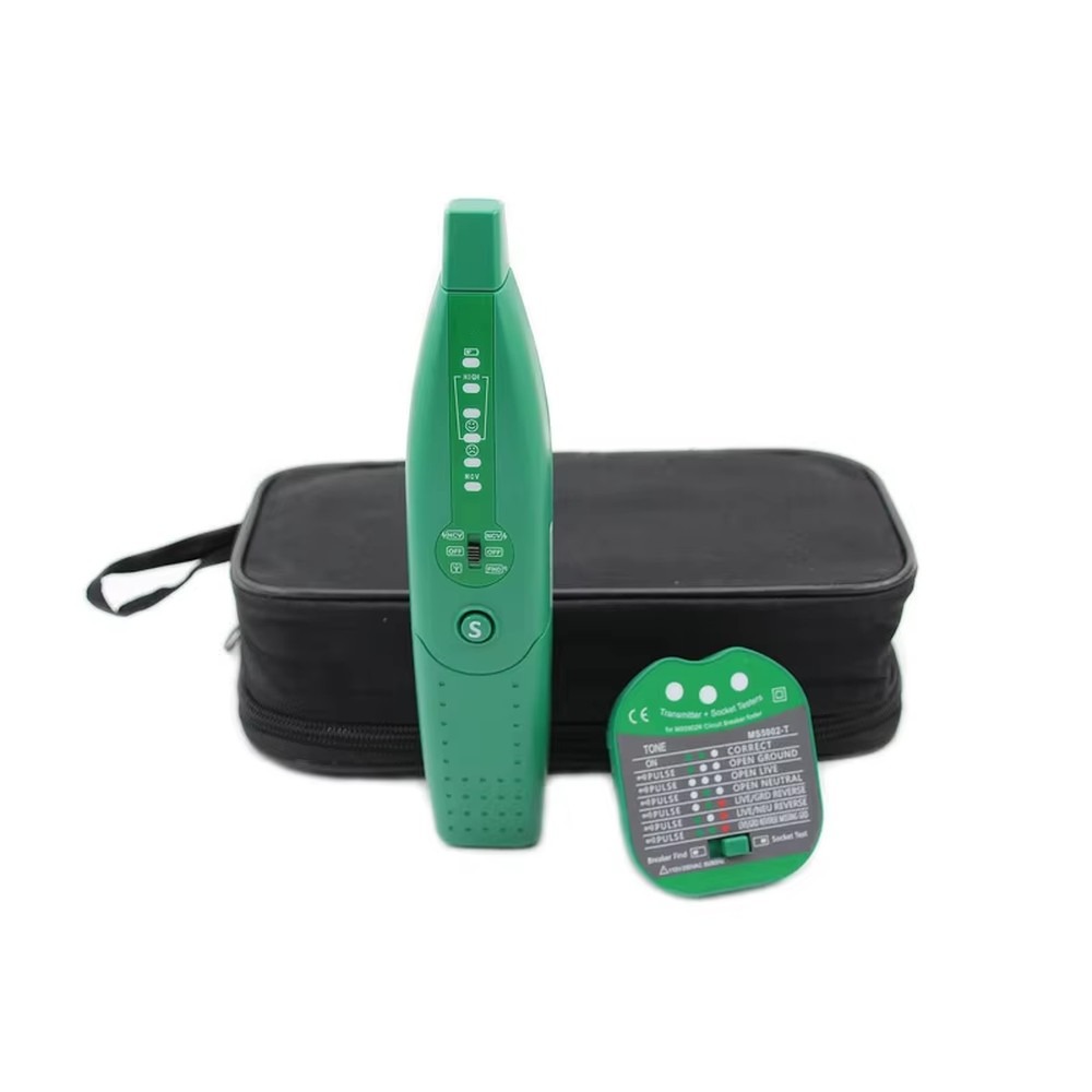Circuit Breaker Finder - MS5902 เครื่องค้นหาเบรกเกอร์และทดสอบซ็อกเก็ตฟิวส์ อุปกรณ์ติดตามสายไฟอัตโนมัติอเนกประสงค์ พร้อมไฟฉาย ปลั๊ก US
