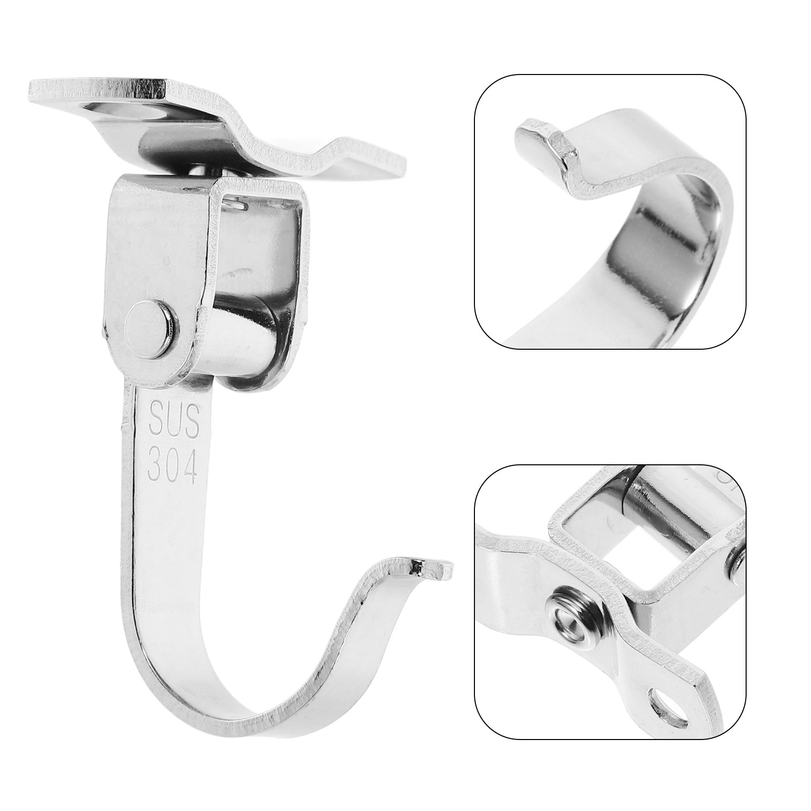 Ceiling Fan Mount - ตะขอแขวนเพดานสแตนเลส 2 ชิ้น แบบหมุนได้ รับน้ำหนักมาก สำหรับแขวนจอโปรเจคเตอร์