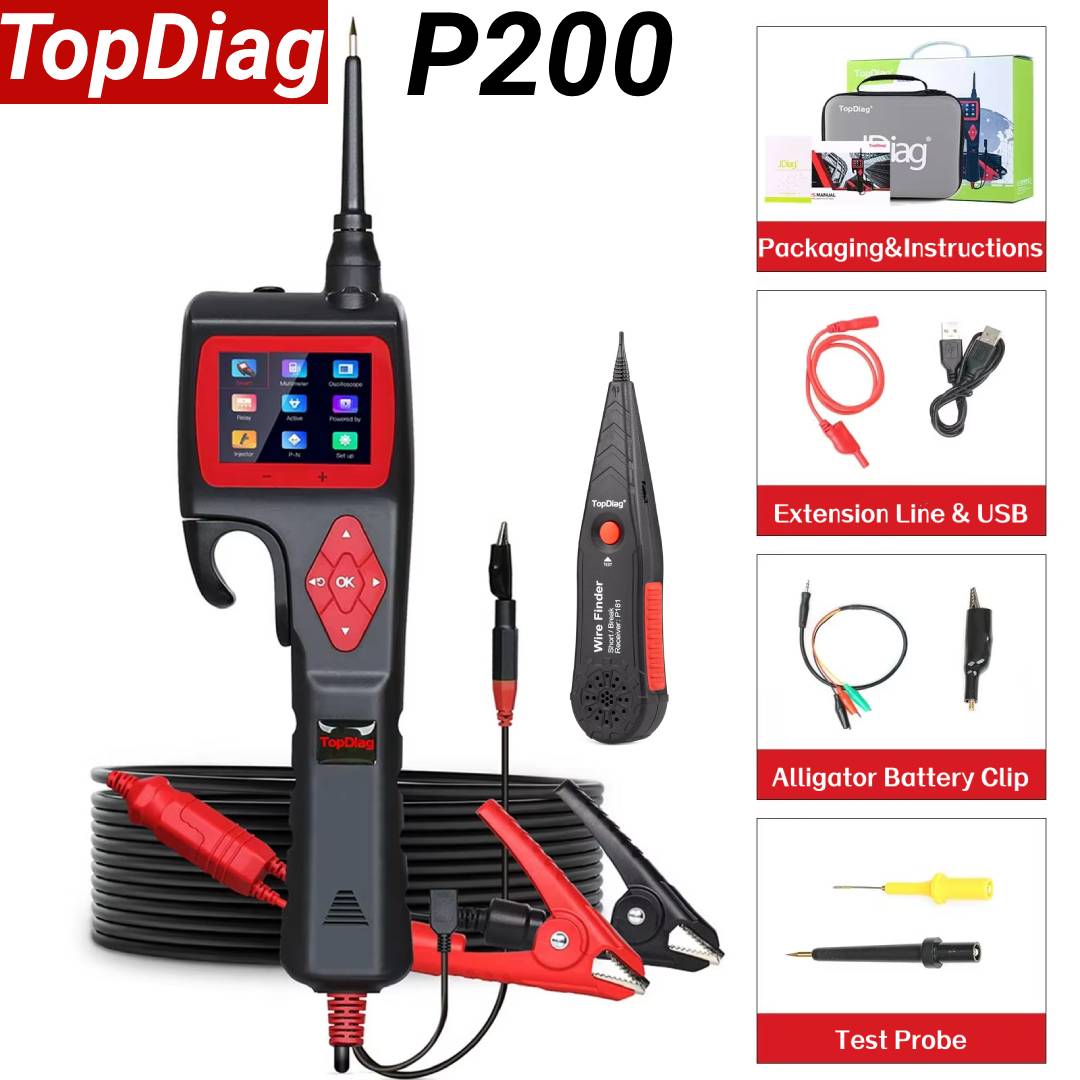 Circuit Breaker Finder - ชุดทดสอบวงจรไฟฟ้า Topdiag P200 รุ่นใหม่ล่าสุด ชุดหัววัดวงจรไฟฟ้า เครื่องมือค้นหาเบรกเกอร์