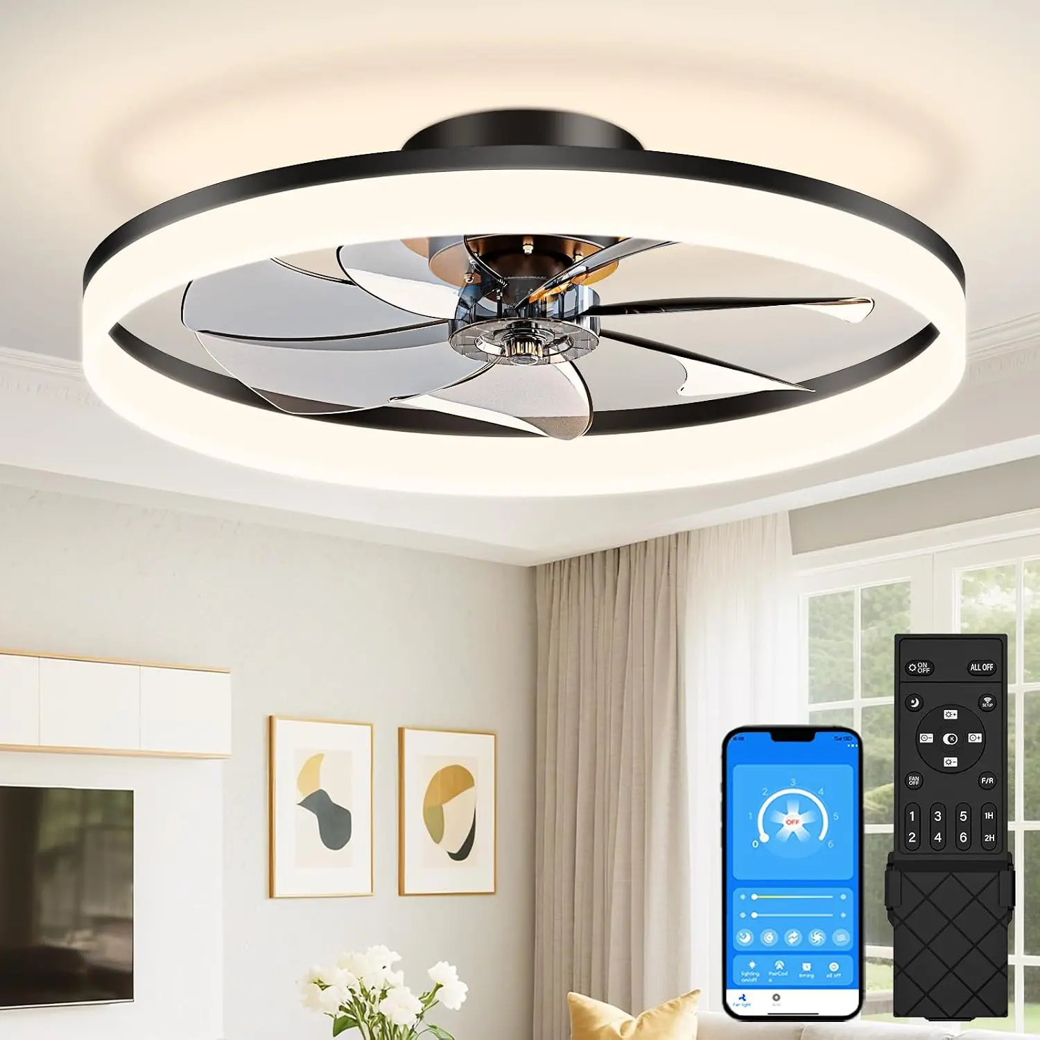 พัดลมเพดานแบบบางพร้อมไฟและรีโม - Ceiling Fan Mount บทวิจารณ์และราคา