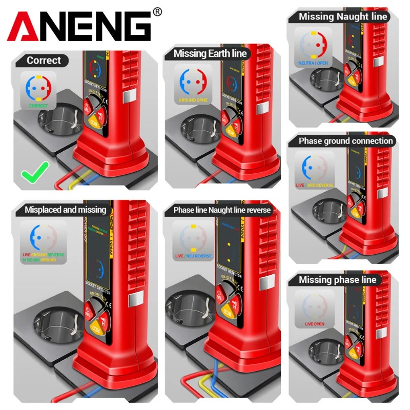 เครื่องวัดเฟสซ็อกเก็ต ANENG VD - Circuit Breaker Finder บทวิจารณ์และราคา