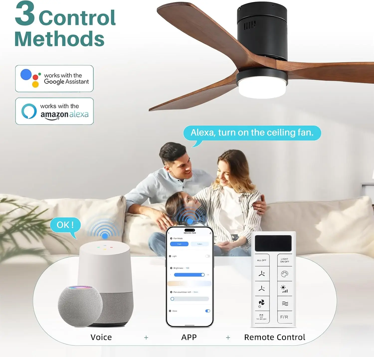 พัดลมเพดานอัจฉริยะขนาด 52 นิ้ว - Ceiling Fan Mount บทวิจารณ์และราคา